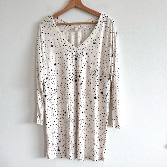 Soma cool nights long sleeve celestial star print sleepshirt sleep dress Large - Picture 2 of 7